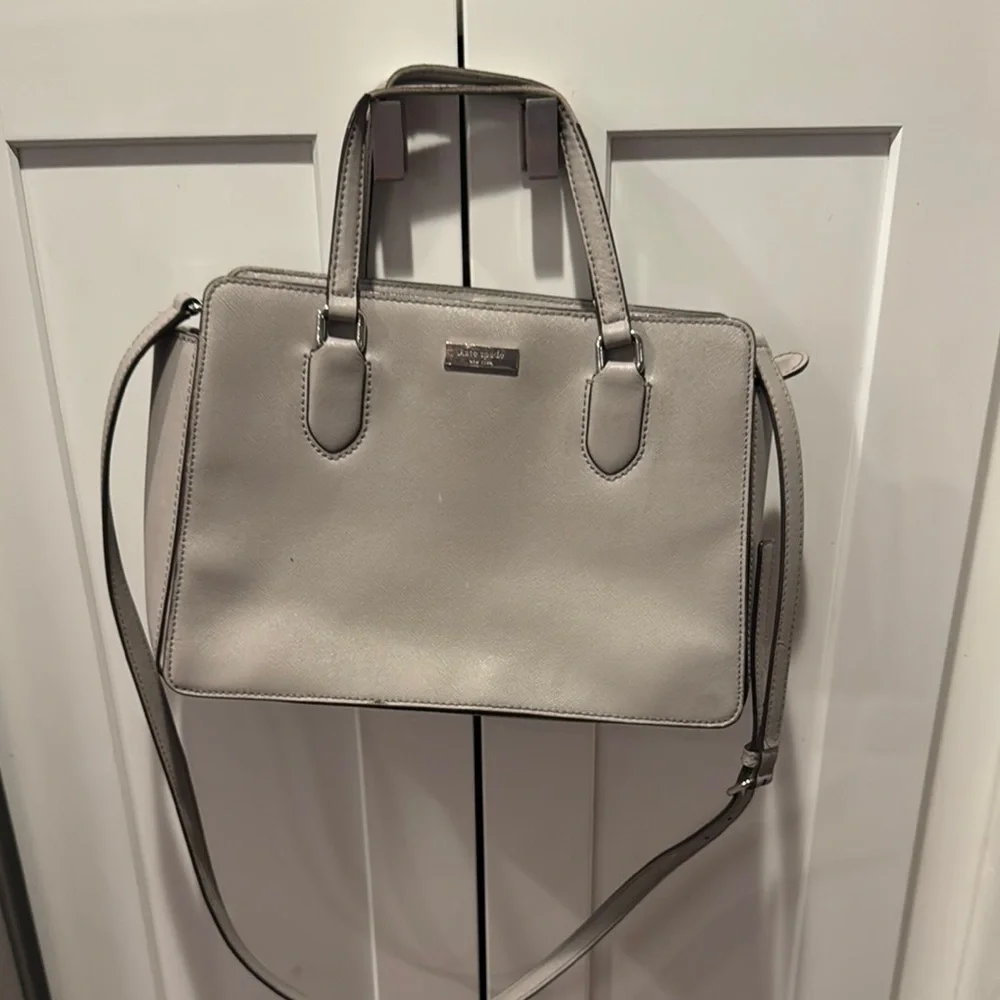 Kate Spade Gray Satchel with Detachable Strap